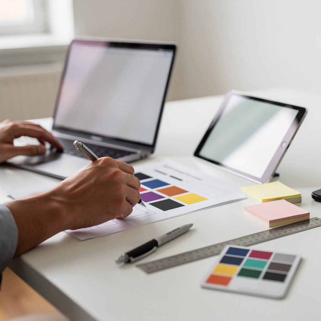 Manor of Living website development process showing collaborative planning and design stages for local business websites